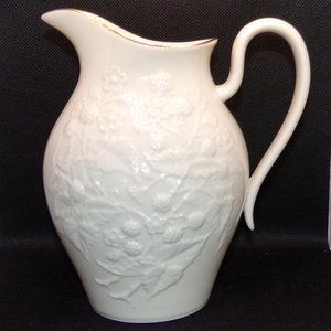 Lenox Pitcher Blackberry Pattern Ivory with Gold Trim